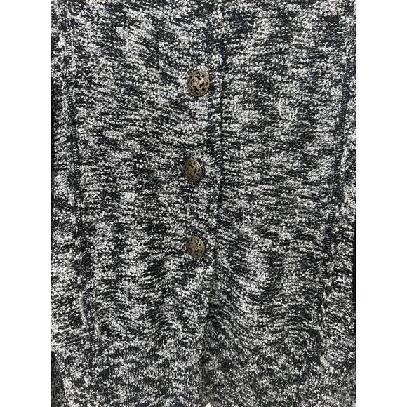 Curio Black Textured Knit Mock Neck Button Down Cardigan Sweater New L - Picture 4 of 16